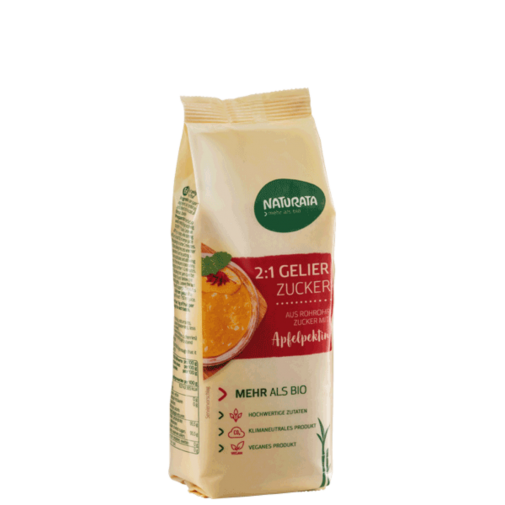 Naturata ekologiškas želiravimo cukrus 2:1 iš cukranendrių cukraus ir gryno obuolių pektino, 500g Naturata ekologiškas želiravimo cukrus 2:1 iš cukranendrių cukraus ir gryno obuolių pektino, 500g