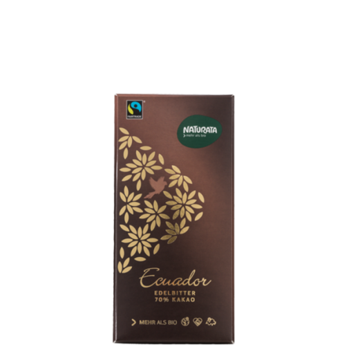 Naturata ekologiškas šokoladas juodasis (70%) "Ecuador", 100g