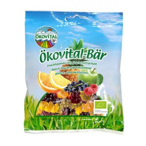 Okovital-Bar ekologiški vaisiniai guminukai "Meškiukai", be glitimo
