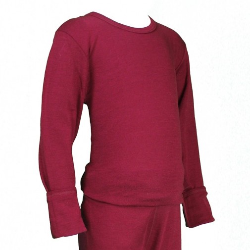 Hocosa ekologiški vilna/šilkas marškinėliai rubino raudona 104