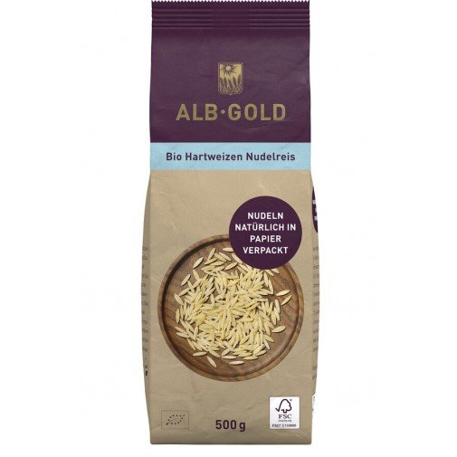 ALB-GOLD ek. kietųjų kviečių ryžių formos makaronai, 500 g ALB-GOLD ek. kietųjų kviečių ryžių formos makaronai, 500 g