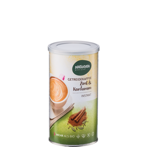 Naturata ekologiška tirpi GRŪDŲ KAVA su cinamonu ir kardamonu, be glitimo 125g Naturata ekologiška tirpi GRŪDŲ KAVA su cinamonu ir kardamonu, be glitimo 125g