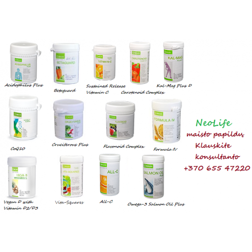 NeoLife maisto papildai - klauskite konsultanto