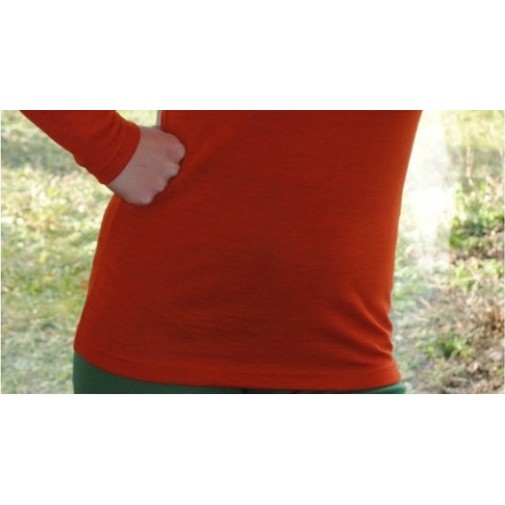 Hocosa ek. vilna/šilkas marškinėliai su kaklu, oranžiniai 140