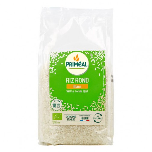 Primeal ekologiški apvalūs balti ryžiai  iš Italijos 1kg