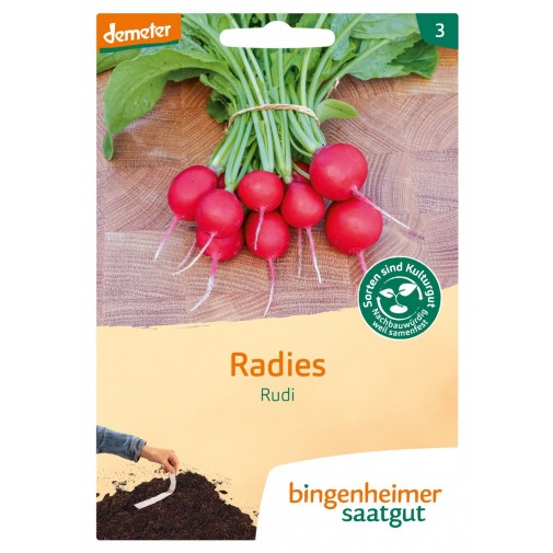 Bingenheimer biodinaminės valgomųjų ridikėlių "Rudi" sėklos (su juostele)
