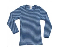 Hocosa vilnos marškinėliai dryžuoti natūrali/mėlyna 116