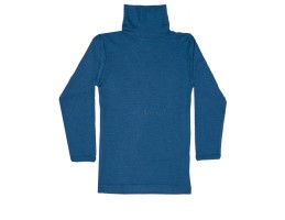 Hocosa vilna/šilkas marškinėliai su kaklu, mėlyni 140