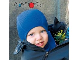 Manymonths kepurė - šalmas su merino vilna mėlynas 50-56/62 cm    