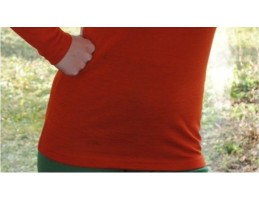 Hocosa ek. vilna/šilkas marškinėliai su kaklu, oranžiniai 140