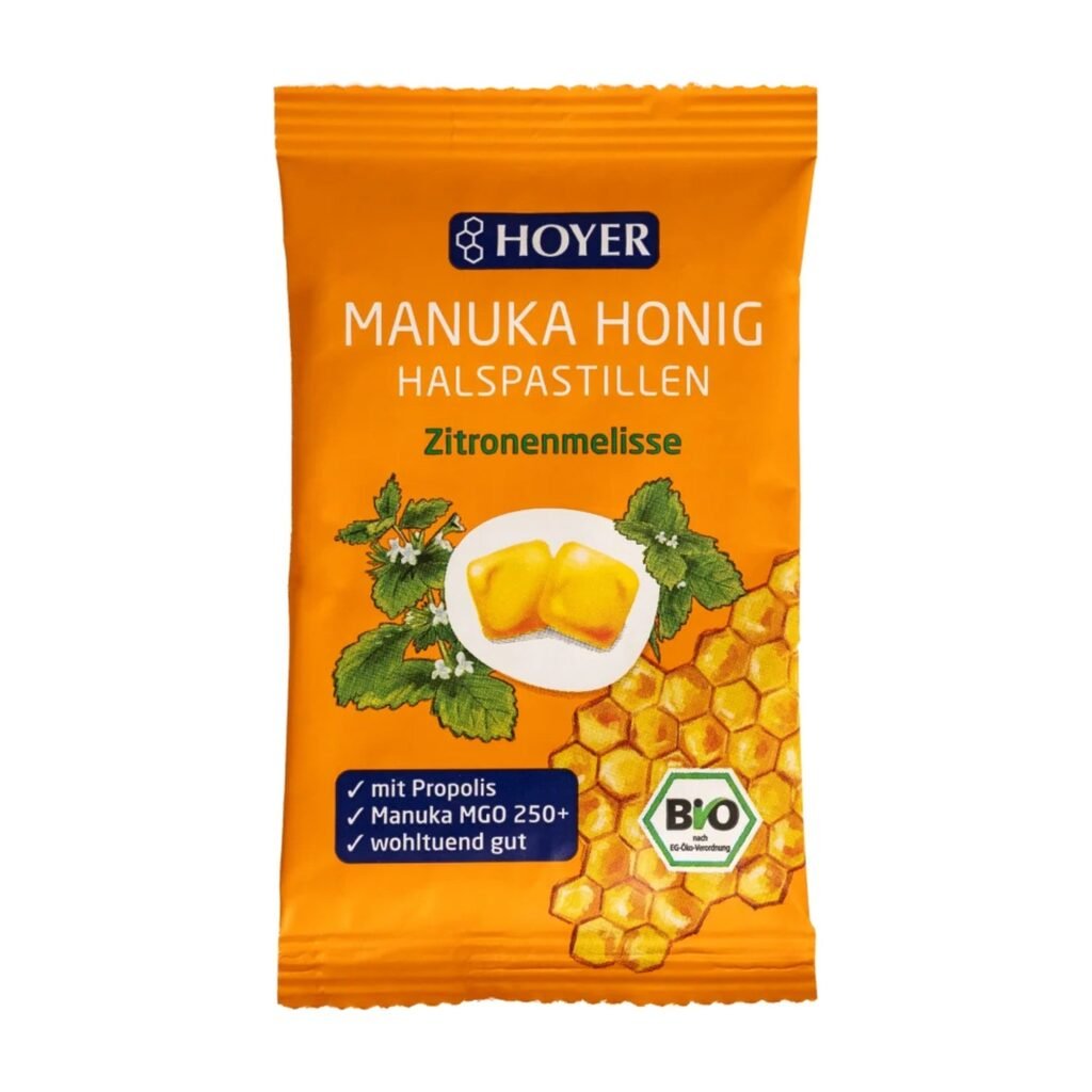 Pastilės su Manuka medumi, propoliu ir citrinine melisa