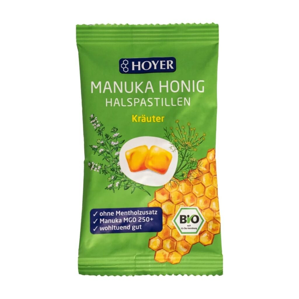 Pastilės su Manuka medumi, pankoliu ir čiobreliu